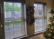 2 Wooden Slat Venetian Blinds - W88cm X  L115cm - Mid /Dark Brown With Fittings for sale  Shipping to South Africa