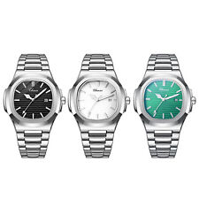 Relógio de pulso masculino clássico quadrado aço inoxidável data luminosa quartzo impermeável comprar usado  Enviando para Brazil