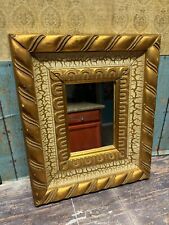 Vintage Ornate Gold Solid Wood "12x13”Rectangle Framed Wall Mirror, used for sale  Shipping to South Africa