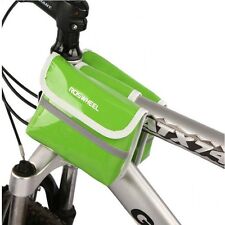 Green ROSWHEEL Bicycle Bag Reflective Double Saddle Bag Front Tube Bag Panniers for sale  Shipping to South Africa