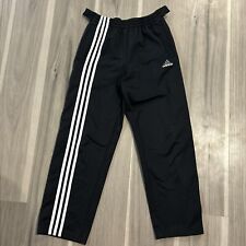 90s Adidas Fleece Full Side Zip TRACK PANTS Womens Large 22x26 Striped Snaps, used for sale  Shipping to South Africa