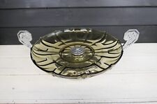 Usado, Suporte de frutas para bolo vintage de vidro cinza verde vintage francês Art Deco comprar usado  Enviando para Brazil