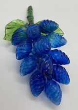 Aglomerado de uvas ou bagas vintage de vidro arte azul soprado à mão comprar usado  Enviando para Brazil