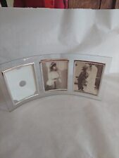 Used, Modern Curved Glass Multi Picture Frame Holds 3 Photos 5" x 3.5" Silver Trim NEW for sale  Shipping to South Africa