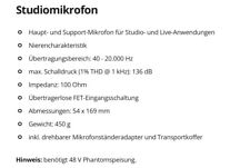 Behringer 1 studiomikrofon gebraucht kaufen  Nackenheim
