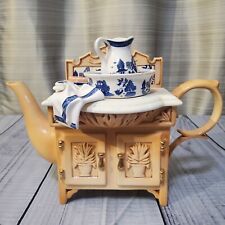 Rare Paul Cardew Washstand / Basin Large Teapot Blue Willow Collector Quality for sale  Shipping to South Africa