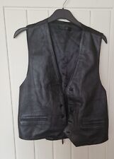 Bkack leather waistcoat for sale  BIRMINGHAM