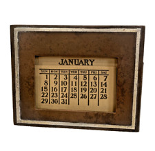 Antique Heintz Art Metal Shop Bronze and Sterling Trim Desk Calender 4.5W for sale  Shipping to South Africa