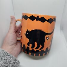 Usado, Taza de cerámica de Halloween de diseñador Pfaltzgraff gatos negros murciélagos naranja grande 16 oz segunda mano  Embacar hacia Argentina
