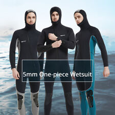 Terno de mergulho masculino de neoprene com zíper peça única roupa de mergulho surf snorkeling com capuz 5 mm comprar usado  Enviando para Brazil
