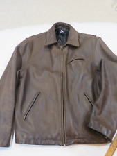 Chaqueta de Cuero CHAPS RALPH LAUREN para Hombre Talla MED Marrón Gruesa Acolchada Bombardero, usado segunda mano  Embacar hacia Argentina