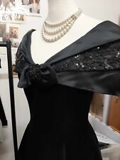 Vintage black velvet for sale  LEIGH