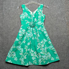 Vestido Lilly Pulitzer Parker Feminino 2 Roseta Verde Pássaros Abelhas Forrado Zíper Mola comprar usado  Enviando para Brazil