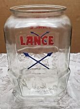 Vintage Lance Store Counter Display Glass Cracker Cookie 8 sided Jar, No Lid for sale  Lake Jackson