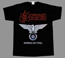 Camiseta preta nova S - 4XL SAXON WHEELS OF STEEL'80 NWOBHM IRON MAIDEN, usado comprar usado  Enviando para Brazil