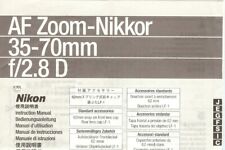 Instruction User's Manual Nikon AF Zoom-Nikkor 35-70mm f/2.8 D Multilingual na sprzedaż  PL
