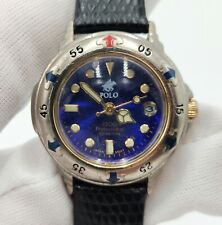 Reloj de buceo de cuarzo profesional Polo Ralph Lauren 1500 200M para damas esfera azul segunda mano  Embacar hacia Argentina