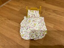 Sylvanian families beautiful flair pine  bed white floral cover and pillow #1 for sale  Shipping to South Africa