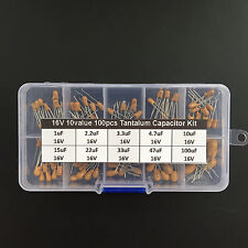16V tantalum capacitor assorted kit box assorstment 10value x 10pcs 1uf~100uf d'occasion  Expédié en Belgium