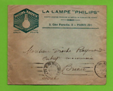 PARIS ( CITÉ PARADIS ) LA LAMPE " PHILIPS " ENVELOPPE VIDE 1927 tweedehands  verschepen naar Netherlands