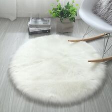 Round Soft Faux Sheepskin Rugs Floor Shaggy Plush Carpet Floor Mat Bedside Rug, used for sale  Shipping to South Africa