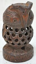 Vintage Wooden Smal Owl Bird Figurine Original Old Fine Hand Carved for sale  Shipping to South Africa