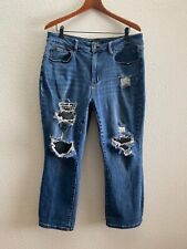 Jeans Judy Blue Walnut Creek cintura média cropped reto 18W JB88517 desgastado comprar usado  Enviando para Brazil