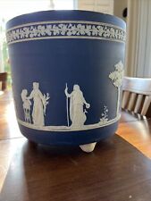 Wedgewood Blue White Footed Planter Jardinere Jasperware Roman for sale  Shipping to South Africa