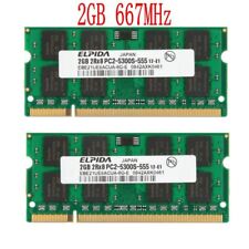 Elpida 4GB 2x 2GB PC2-5300S DDR2 667MHz 200Pin CL5 SODIMM Laptop Memoria RAM IT comprar usado  Enviando para Brazil