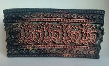 Tecido têxtil vintage étnico esculpido à mão com estampa de bloco de madeira indiano argila Batik, usado comprar usado  Enviando para Brazil