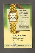 Bulova reloj anuncio en tarjeta postal privada George VI sin usar? Grande Prairie [630 segunda mano  Embacar hacia Argentina