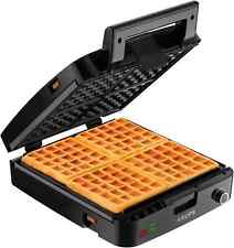 Krups Breakfast Set Stainless Steel Waffle Maker 4 Slices Audible "Ready" Beep, used for sale  Shipping to South Africa