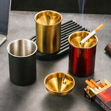 Ashtray Stainless Steel Ashtray With Lid Round Windproof Stainless Steel Smok GF, used for sale  Shipping to South Africa