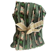 Cobertor verde pequeno feito à mão de crochê 12 x 50 comprar usado  Enviando para Brazil