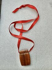 Wooden Hand Made Flute On Red Satin Cord , used for sale  Shipping to South Africa