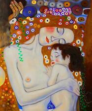 Gustav Klimt Madre E Hijo estirado lienzo arte cartel impresión Pintura Artista segunda mano  Embacar hacia Spain