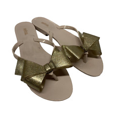 Sandálias femininas Melissa 9 douradas harmônicas glitter laço geléia tanga flip flop comprar usado  Enviando para Brazil