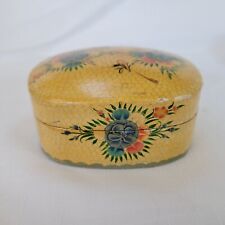 Usado, Caja de baratijas de madera decoupageda floral pintada a mano de colección  segunda mano  Embacar hacia Argentina