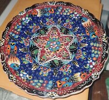 Vintage Round Hand Pinted Floral Decorated Signed Made Plate for sale  Shipping to South Africa