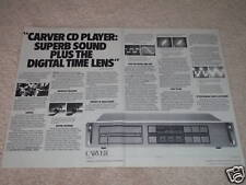 Carver CD Player Ad, Digital Time Lens explained,2 pgs for sale  Shipping to Canada
