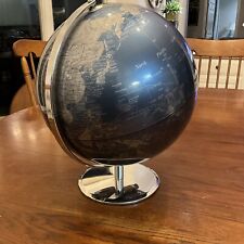 Esfera de mesa World Globe azul e prata estrutura de aço inoxidável 11 polegadas, usado comprar usado  Enviando para Brazil