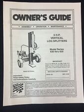 MTD 5 H.P. VERTICAL LOG SPLITTERS MODEL 630 THRU 635 OWNER'S GUIDE. 15 PAGES. for sale  Los Angeles