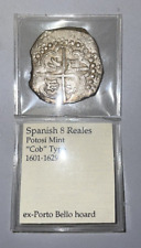 Moneda de plata Cob 1601-1629 española 8 reales Potosí Mint Porto Bello tesoro segunda mano  Embacar hacia Argentina