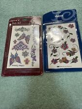 Claires Body Art Brillo Mariposa Tatuajes Y Flores Set De 2 Nuevos Sellados segunda mano  Embacar hacia Argentina