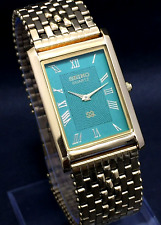 Excelente relógio de pulso japonês Seiko quartzo mostrador romano ultra fino folheado a ouro comprar usado  Enviando para Brazil