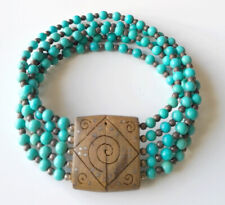 Bracelet perle turquoise d'occasion  Digne-les-Bains