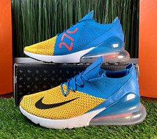 Zapatos para hombre Nike Air Max 270 Flyknit azul órbita amarilla 2018 AO1023-800 talla 10 segunda mano  Embacar hacia Argentina