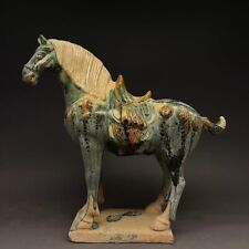 old china Tang Sancai Green Glazed Warhorse Porcelain Ornaments for sale  Shipping to South Africa