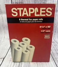 Usado, Papel de fax térmico Staples 4 rolos 8,5" x 98' branco brilhante 1/2" núcleo - 4 rolos comprar usado  Enviando para Brazil