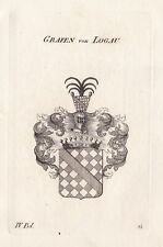 1830 Logau Logaw Logus Stemma Cappotto Of Arms Incisione Engraving Araldica comprar usado  Enviando para Brazil